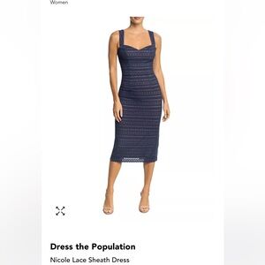 NWT Dress the Population Nicole lace Drrss